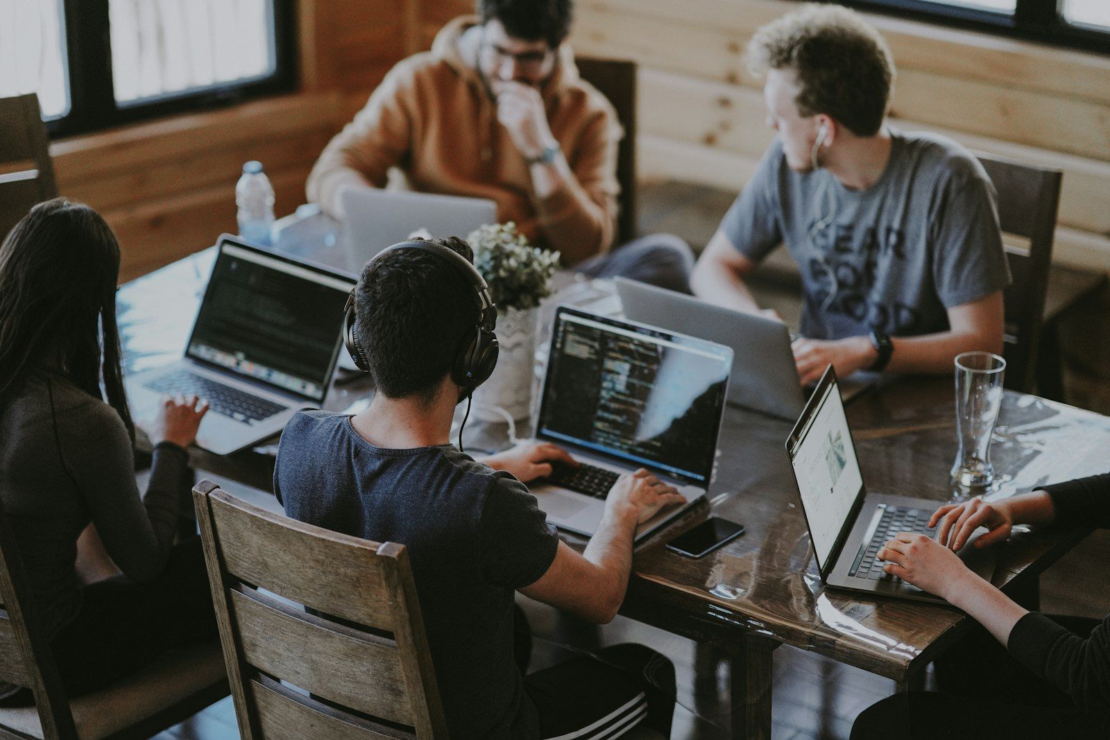 Digital team working in office